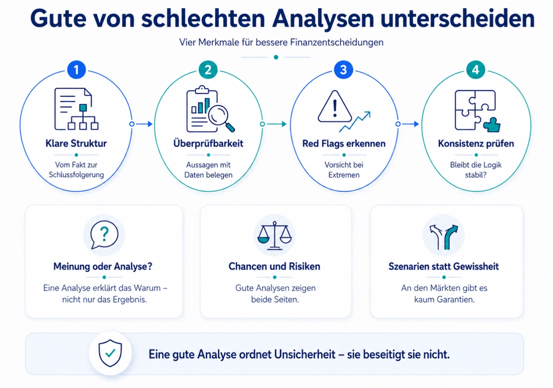 Unterschied von guten und schlechten Analysen